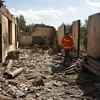 Ngôi nhà bị phá hủy trong cuộc đụng độ giữa các lực lượng Armenia và Azerbaijan, tại Sotk (Armenia), ngày 14/9/2022. (Ảnh: AFP/TTXVN)