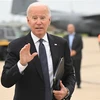 Tổng thống Mỹ Joe Biden phát biểu với báo giới tại New Castle, Delaware, ngày 11/9/2022. (Ảnh: AFP/TTXVN)