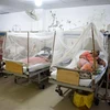 Bệnh nhân mắc sốt xuất huyết được điều trị tại bệnh viện ở Lahore (Pakistan), ngày 23/9/2022. (Ảnh: THX/TTXVN)