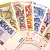 Đồng tiền giấy kuna của Croatia tại thủ đô Zagreb. (Ảnh: AFP/TTXVN)