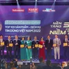 Vinh danh Top 10 sản phẩm, dịch vụ tin dùng Việt Nam 2022 cho nhóm ngành ngân hàng-bảo hiểm-chứng khoán. (Ảnh: Tuấn Đức/TTXVN)