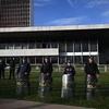 Cảnh sát tăng cường an ninh tại Brasilia (Brazil), ngày 9/1/2023. (Ảnh: AFP/TTXVN)