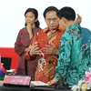 Bộ trưởng Ngoại giao Bùi Thanh Sơn và người đồng cấp Lào tại Hội nghị hẹp Bộ trưởng Ngoại giao ASEAN 2023. (Ảnh: Đào Trang/TTXVN)