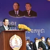 Chủ tịch Đảng Nhân dân Campuchia (CPP) Samdech Techo Hun Sen phát biểu tại lễ míttinh kỷ niệm 71 năm Ngày thành lập CPP, tại thủ đô Phnom Penh ngày 28/6/2022. (Ảnh: Huỳnh Văn Thảo/TTXVN)