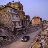 Những ngôi nhà bị phá hủy sau trận động đất tại Antakya, tỉnh Hatay (Thổ Nhĩ Kỳ), ngày 20/2/2023. (Ảnh: AFP/TTXVN)