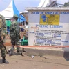 Lực lượng an ninh gác tại hiện trường vụ tấn cống nhằm vào nhà thờ ở thành phố Kasindi, tỉnh Bắc Kivu, miền Đông Cộng hòa Dân chủ Congo ngày 15/1/2023. (Ảnh: THX/TTXVN)