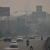 Khói mù dày đặc bao phủ thành phố Chiang Mai (Thái Lan), ngày 11/4/2023. (Ảnh: AFP/TTXVN)