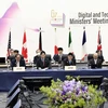 Quang cảnh Hội nghị các Bộ trưởng Công nghệ và kỹ thuật số Nhóm các nước công nghiệp phát triển hàng đầu thế giới (G7) tại Takasaki, tỉnh Gunma (Nhật Bản) ngày 29/4/2023. (Ảnh: Kyodo/TTXVN)
