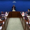 Một cuộc hội đàm giữa các quan chức ngoại giao, quốc phòng của Hàn Quốc và Nhật Bản ở Seoul, ngày 17/4/2023. (Ảnh: Yonhap/TTXVN)