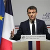 Tổng thống Pháp Emmanuel Macron phát biểu tại Paris ngày 16/3/2023. (Ảnh: AFP/TTXVN)