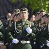 Các quân nhân Nga tham gia diễu binh ở thủ đô Moskva, ngày 9/5/2023. (Ảnh minh họa: Anadolu Agency/TTXVN)