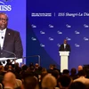 Bộ trưởng Quốc phòng Mỹ Lloyd Austin phát biểu tại Đối thoại Shangri-La 2022 ở Singapore, ngày 11/6/2022. (Ảnh: AFP/TTXVN)