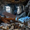 Bên trong toà nhà Trường đại học Kharkiv ở vùng Kharkiv (Ukraine) bị phá huỷ do xung đột, ngày 22/2/2023. (Ảnh: AFP/TTXVN)