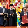 Ngày 15/6/2023, Cuba và Iran đã ký các thỏa thuận hợp tác về chính sách đối ngoại, viễn thông và tư pháp nhân chuyến thăm Cuba của Tổng thống Iran Ebrahim Raisi. (Ảnh: Ngoại trưởng Cuba Bruno Rodriguez (phải, trước) và Ngoại trưởng Iran Hossein Amir-Abdol