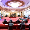 Các nhà lãnh đạo BRICS (ảnh màn hình) tham dự hội nghị theo hình thức trực tuyến, ngày 23/6/2022. (Ảnh: THX/TTXVN)