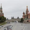 Lực lượng thực thi pháp luật Nga được triển khai trên Quảng trường Đỏ ở Thủ đô Moskva, ngày 24/6/2023. (Ảnh: THX/TTXVN)