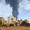 Khói bốc lên trong giao tranh tiếp diễn giữa quân đội Chính phủ Sudan và Lực lượng bán quân sự RSF ở Thủ đô Khartoum, ngày 9/6/2023. (Ảnh: AFP/TTXVN)
