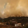 Khói bốc lên tại đám cháy rừng ở đảo La Palma (Tây Ban Nha) ngày 15/7/2023. (Ảnh: AFP/TTXVN)