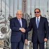 Tổng thống Ai Cập Abdel Fattah El-Sisi tiếp Tổng thống Palestine Mahmoud Abbas tại thành phố Alamein (Ai Cập), ngày 31/7/2023. (Nguồn: Arab News)