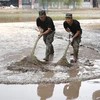 Binh sỹ giúp người dân dọn dẹp sau những trận mưa lớn gây ngập lụt ở Hà Bắc (Trung Quốc), ngày 10/8/2023. (Ảnh: THX/TTXVN)