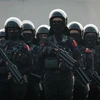 Cảnh sát Indonesia tại Lễ Ra quân đảm bảo an ninh, an toàn cho Hội nghị Cấp cao ASEAN lần thứ 43 tại Jakarta, ngày 1/9/2023. (Ảnh: AFP/TTXVN)