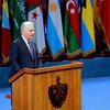 Chủ tịch Cuba Miguel Díaz-Canel phát biểu khai mạc Hội nghị Thượng đỉnh Nhóm G77 và Trung Quốc tại Thủ đô La Habana, ngày 15/9/2023 (giờ địa phương). (Ảnh: TTXVN phát)