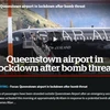 Hình ảnh từ bản tin của NZ Herald về vụ đe dọa đánh bom. (Ảnh chụp màn hình)