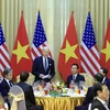 Tổng thống Joe Biden phát biểu tại Tiệc chiêu đãi do Chủ tịch nước Võ Văn Thưởng chủ trì chiều 11/9 vừa qua, nhân chuyến thăm cấp Nhà nước của ông Biden tới Việt Nam. (Ảnh: Thống Nhất/TTXVN)