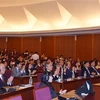 Diễn đàn quy tụ các nhà khoa học, chuyên gia hàng đầu tại các trường đại học, viện nghiên cứu và công ty Nhật Bản, doanh nhân Việt Nam khởi nghiệp tại Nhật Bản đến tham dự. (Ảnh: Xuân Giao/TTXVN)