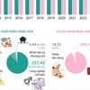 [Infographics] Cả nước xuất siêu 24,61 tỷ USD trong 10 tháng năm 2023