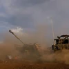 Xe quân sự Israel tham gia tập trận tại khu vưc giáp giới Liban ngày 2/11/2023. (Ảnh: THX/TTXVN)