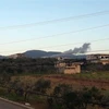 Khói bốc lên sau một vụ không kích của Israel xuống khu vực Masyaf (Syria), ngày 12/3/2023. (Ảnh: AFP/TTXVN)