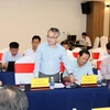 Hội thảo lấy ý kiến trực tiếp góp ý vào dự thảo các nghị định, quy định về chính sách tinh giản biên chế, do Bộ Nội vụ tổ chức tại Ninh Thuận ngày 27/3/2023. (Ảnh: Công Thử/TTXVN)