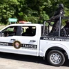 Cảnh sát Mexico tuần tra tại Palenque, bang Chiapas, ngày 21/10/2023. (Ảnh: AFP/TTXVN)