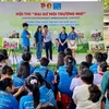 Học sinh Thành phố Hồ Chí Minh tham gia Hội thi “Đại sứ môi trường nhí.” (Ảnh: Hồng Giang/TTXVN)