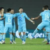 Các cầu thủ Thép Xanh Nam Định có được ba điểm trọn vẹn sau chiến thắng trước Hải Phòng. (Nguồn: Thép Xanh Nam Định FC)