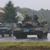 Xe quân sự tham gia cuộc tập trận chung Mỹ-Hàn Quốc "Lá chắn Tự do Ulchi" tại Paju hồi năm ngoái. (Ảnh: Yonhap/TTXVN)