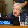 Tổng Thư ký Liên hợp quốc Antonio Guterres phát biểu tại phiên họp cấp cao của Đại Hội đồng Liên hợp quốc nhân Ngày Quốc tế Xóa bỏ Hoàn toàn Vũ khí Hạt nhân, ở New York (Mỹ), ngày 26/9/2023. (Ảnh: THX/TTXVN)