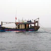 Một tàu cá có hành vi đánh bắt thuỷ hải sản trái phép bị lực lượng biên phòng Hà Tĩnh phát hiện. (Ảnh: TTXVN phát)
