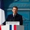 Tổng thống Pháp Emmanuel Macron phát biểu tại Paris ngày 8/3/2024. (Ảnh: AFP/TTXVN)