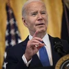 Tổng thống Mỹ Joe Biden phát biểu tại Nhà Trắng ngày 18/3/2024. (Ảnh: AFP/TTXVN)