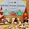 Đoàn Canada tham dự Kỳ họp thứ hai Ủy ban Hỗn hợp Việt Nam-Canada, tại Hà Nội chiều 27/3/2024. (Ảnh: Trần Việt/TTXVN)
