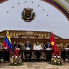 Đoàn Đại biểu Hội đồng Dân tộc của Quốc hội làm việc với Bộ các Dân tộc Bản địa Venezuela, tháng 8/2023. (Ảnh: TTXVN phát)