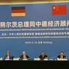 Thủ tướng Đức Olaf Scholz và Thủ tướng Trung Quốc Lý Cường tham dự cuộc họp với Ủy ban Cố vấn Kinh tế Trung-Đức tại Bắc Kinh (Trung Quốc) ngày 16/4/2024. (Nguồn: Reuters)