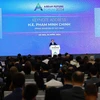 Thủ tướng Phạm Minh Chính phát biểu tại Diễn đàn Tương lai ASEAN 2024 tại Hà Nội, sáng 23/4/2024. (Ảnh: Dương Giang/TTXVN)