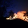 Hiện trường vụ cháy rừng xảy ra vào tối 23/4 tại núi Cậu, huyện Dầu Tiếng (tỉnh Bình Dương). (Ảnh: TTXVN phát)