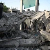 Ngôi nhà bị phá hủy sau cuộc không kích của Israel xuống Rafah, Dải Gaza, ngày 19/4/2024. (Ảnh: THX/TTXVN)