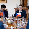 Đại sứ Dương Hoài Nam tại cuộc gặp Chủ tịch Thượng viện Cộng hòa Séc Milos Vystcil hồi tháng trước. (Ảnh: TTXVN phát)