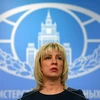 Người phát ngôn Bộ Ngoại giao Nga Maria Zakharova phát biểu tại cuộc họp báo ở Moskva. (Ảnh: AFP/TTXVN)