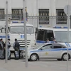 Cảnh sát Nga gác tại Moskva, sau khi lệnh tăng cường an ninh chống khủng bố được thiết lập, hồi tháng Sáu năm ngoái. (Ảnh: THX/TTXVN)